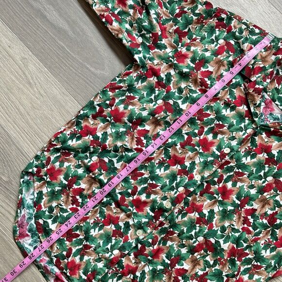 Conversation Pieces Top Women Small Christmas Holly Mistletoe Cotton Button Up - Picture 4 of 9